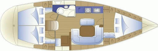 Planul velierului Siesta Bavaria 38 Cruiser